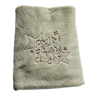 Target Tiddliwinks Baby Blanket Could I Be Any Cuter Green Plush Satin trim